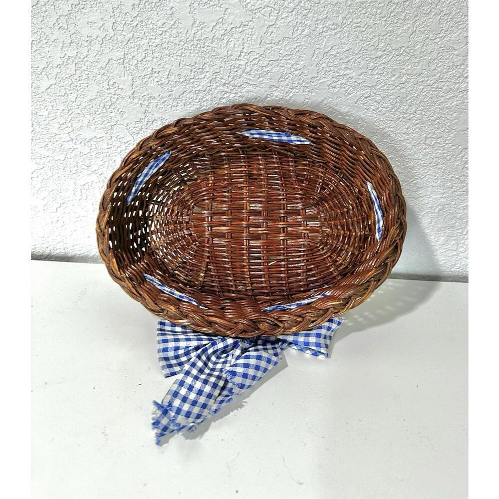 Teamson 1995 Casserole Baking Dish Oval Country Home and Woven Basket with Bow - Picture 6 of 13